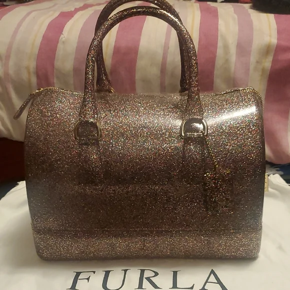 Furla Gold and Silver Satchel with Glamorous Metallic Finish - Picture 1 of 10
